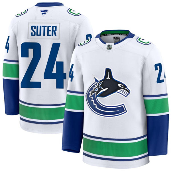Men's Vancouver Canucks #24 Pius Suter Fanatics Away White Player Jersey